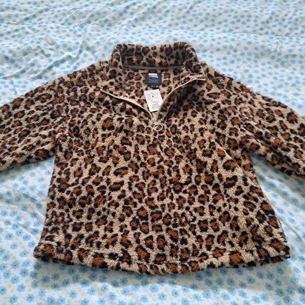 Cheetah print Ci Sono zip sweatshirt